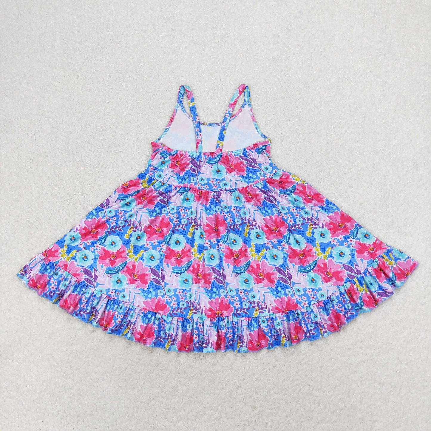 RTS no moq GSD1226 Flower blue suspender dress