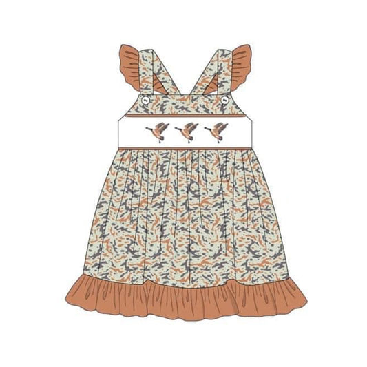 GSD1271 pre-order toddler clothes mallard camouflage baby girl summer dress
