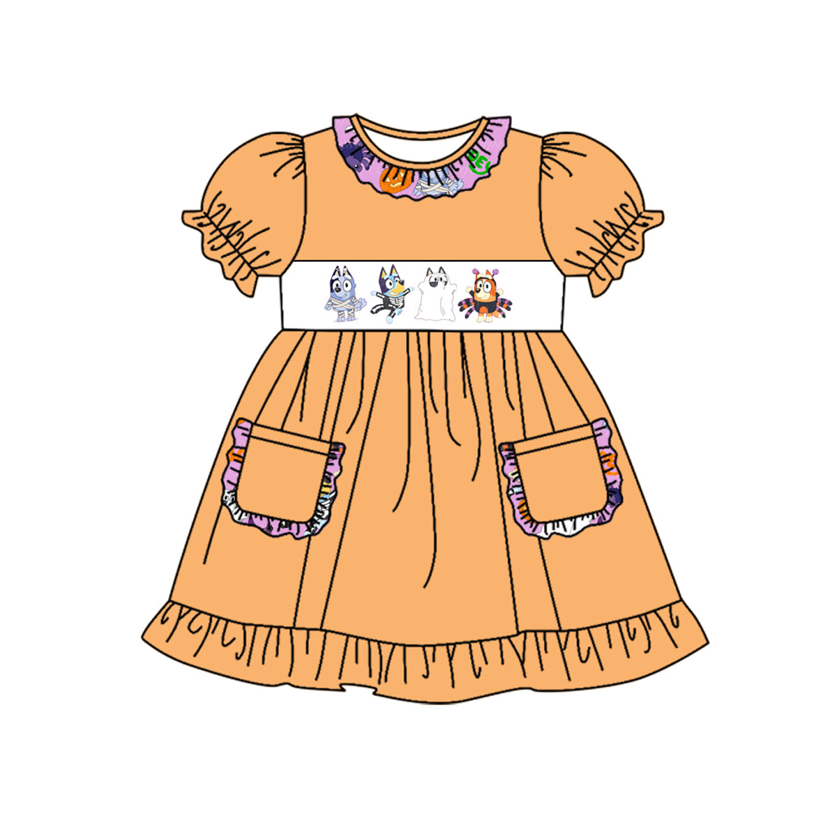 2024.5.2 GSD1302 pre-order baby girl clothes cartoon dog girl halloween summer dress