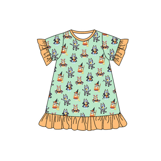 GSD1306 pre-order baby girl clothes cartoon dog toddler girl halloween dress-2024.4.23