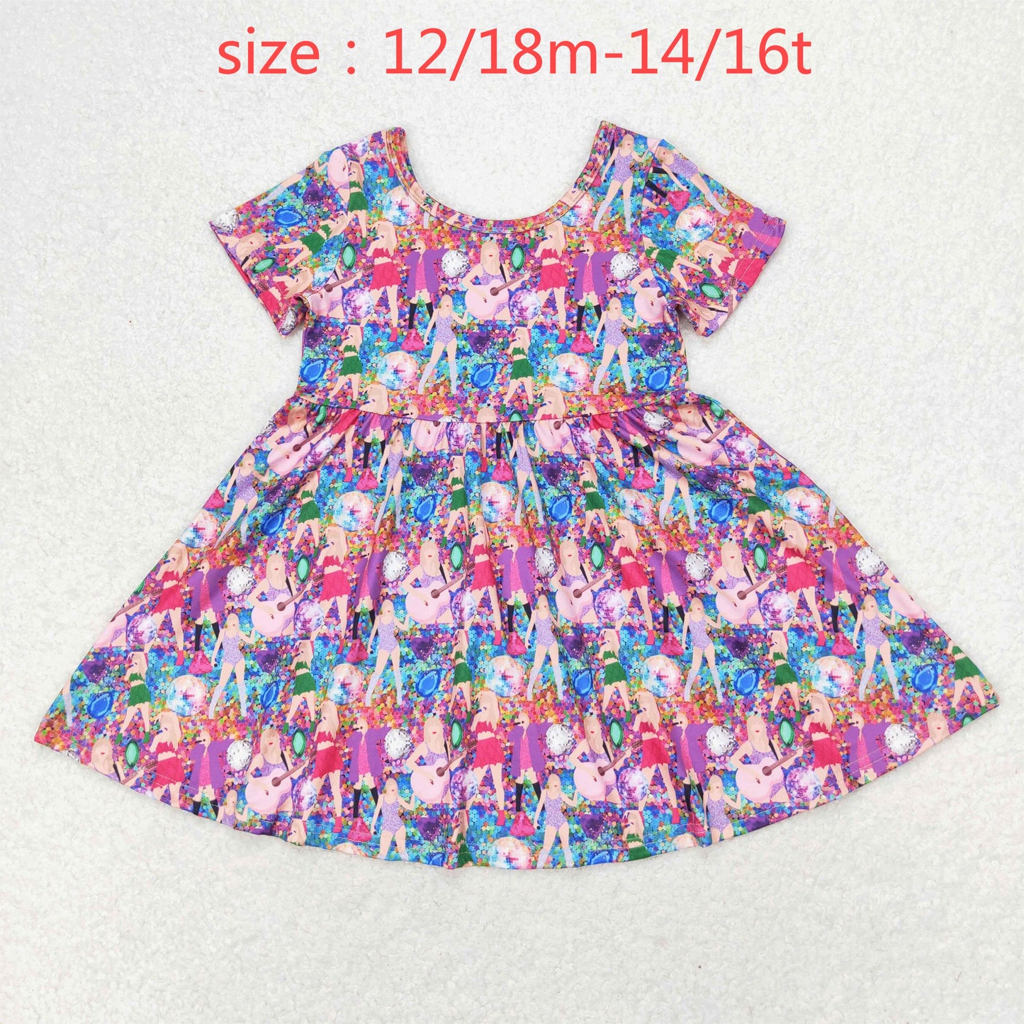 RTS no moq GSD1335 Taylor rose red short-sleeved dress