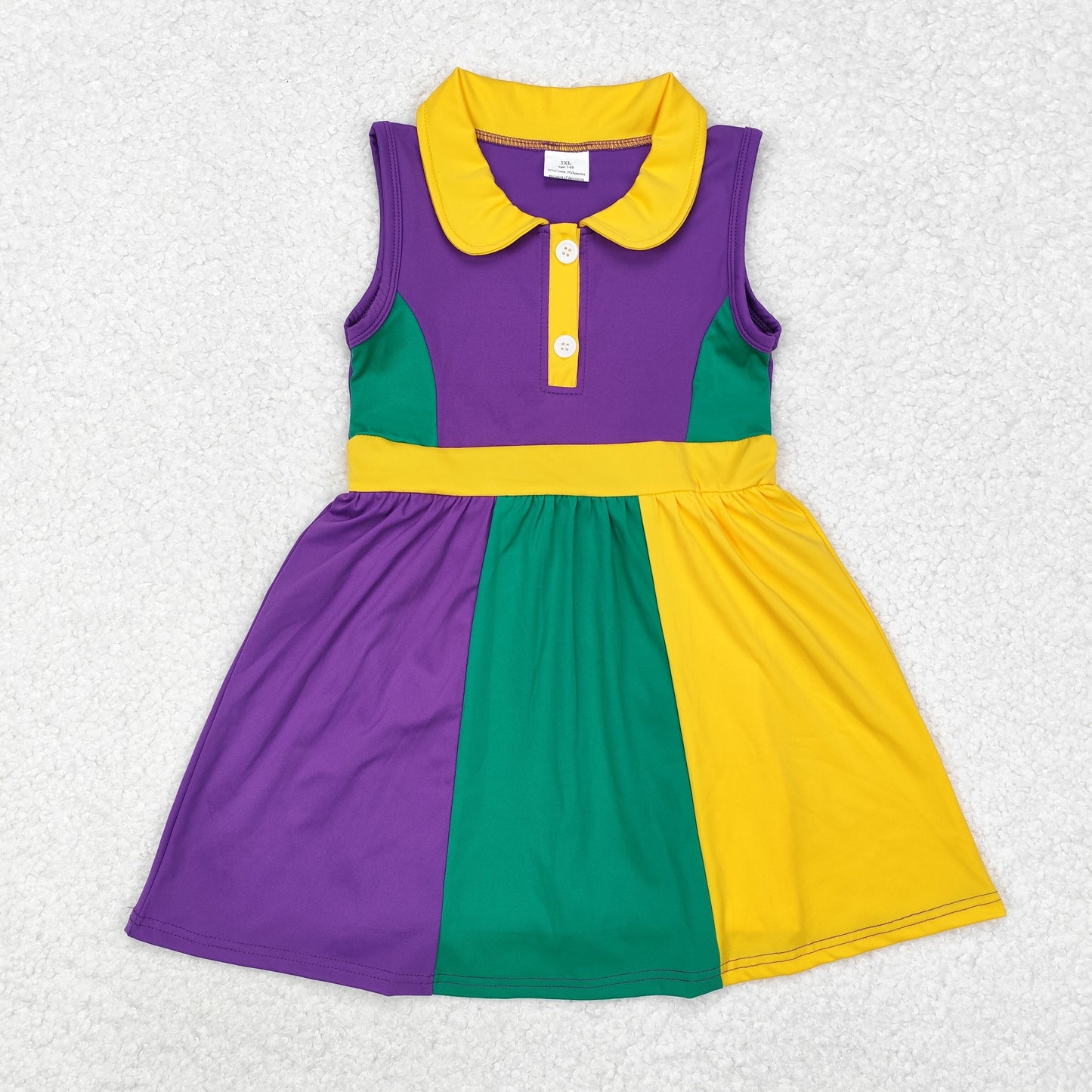 RTS NO MOQ ETA 5-7DAYS ARRIVED GSD1434 Solid yellow purple green collared sports sleeveless dress