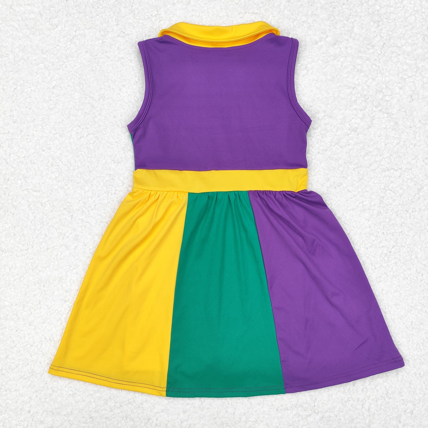 RTS NO MOQ ETA 5-7DAYS ARRIVED GSD1434 Solid yellow purple green collared sports sleeveless dress