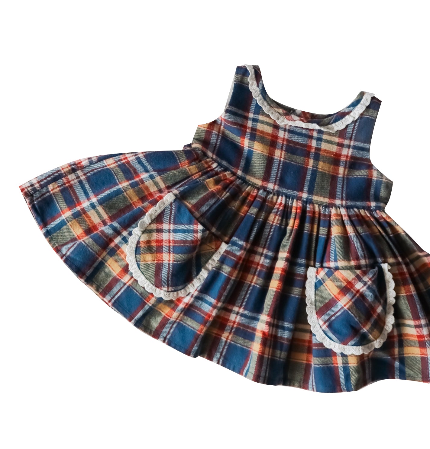 no moq GSD1462 pre-order baby girls clothes plaid sleeveless dress-2024.10.12