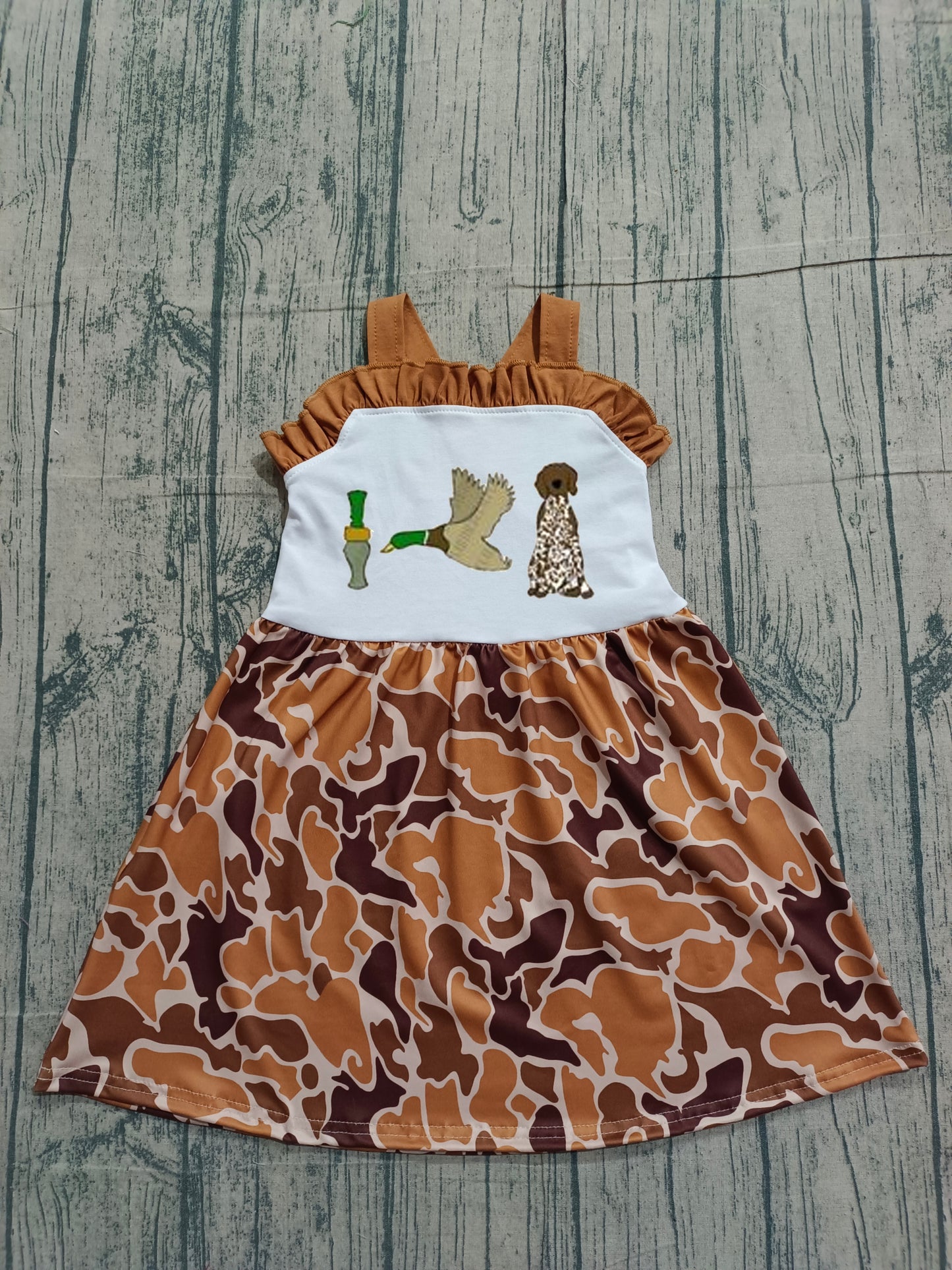 (Pre Order) No moq GSD1518 PRE-ORDER baby girl clothes embroidery duck puppy suspender dress-26.1.8