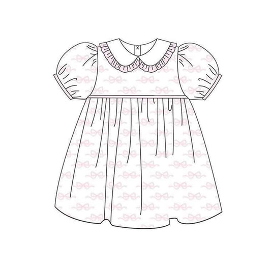 no moq GSD1593 pre-order baby girls clothes bow pink sleeveless dress-2024.11.15