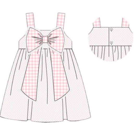 no moq GSD1601 pre-order baby girls clothes bow pink suspender dress-2024.11.18