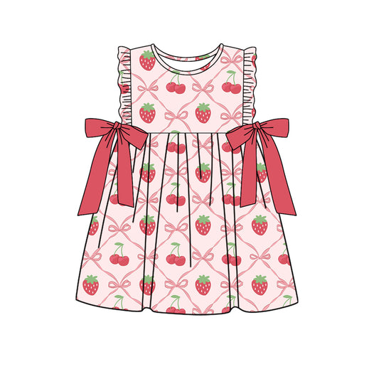 no moq GSD1604 pre-order baby girls clothes strawberry sleeveless dress-2024.11.19