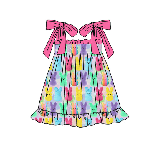 no moq GSD1605 pre-order baby girls clothes strawberry easter colorful suspender dress-2024.11.19