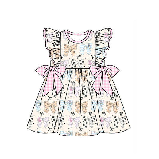 no moq GSD1640 pre-order baby girls clothes bow flying sleeve dress-2024.11.28