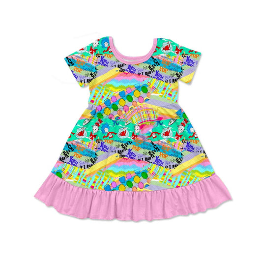 no moq GSD1646 pre-order baby girls clothes dr seuss short sleeve dress-2024.11.29