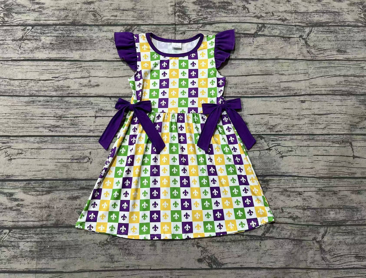 no moq GSD1655 pre-order baby girls clothes flying sleeve dress