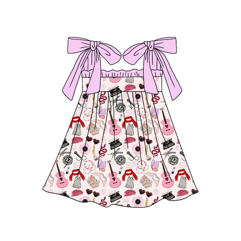 no moq GSD1692 pre-order baby girls clothes taylor swift pink suspender dress-2024.12.10