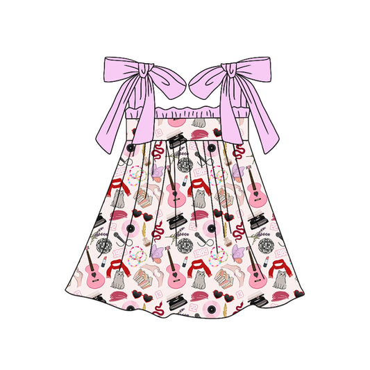 no moq GSD1692 pre-order baby girls clothes taylor swift pink suspender dress-2024.12.10