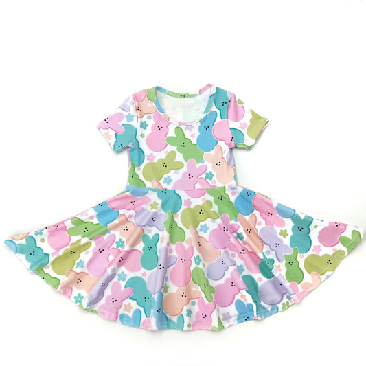 no moq GSD1695 pre-order baby girls clothes easter short sleeve dress-2024.12.11