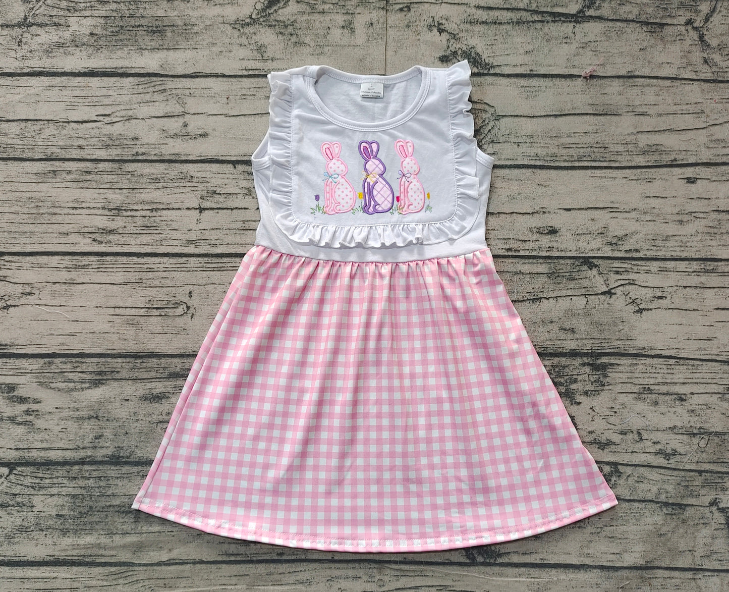 no moq GSD1696 pre-order baby girls clothes embroidery easter short sleeve dress