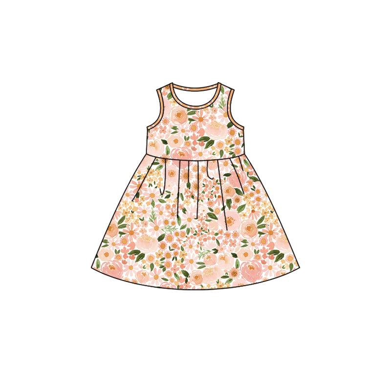 no moq GSD1698 pre-order baby girls clothes floral sleeveless dress-2024.12.11