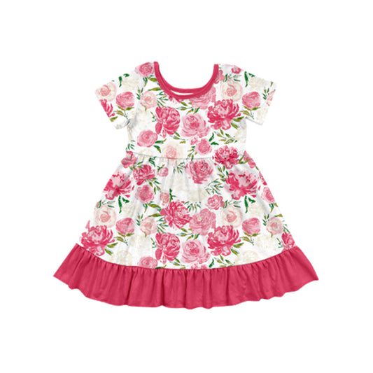 no moq GSD1699 pre-order baby girls clothes floral short sleeve dress-2024.12.11