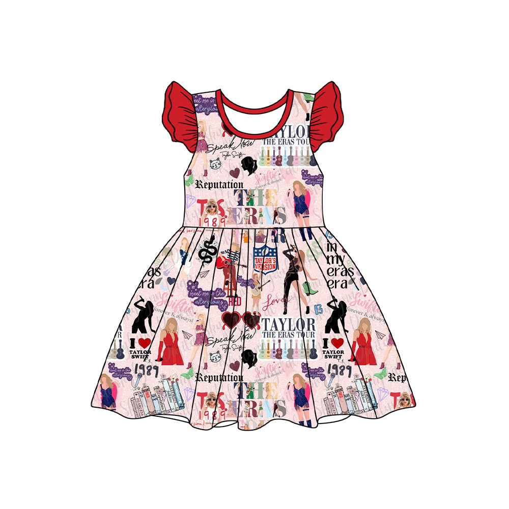 no moq GSD1711 pre-order baby girls clothes taylor swift flying sleeve dress-2024.12.12