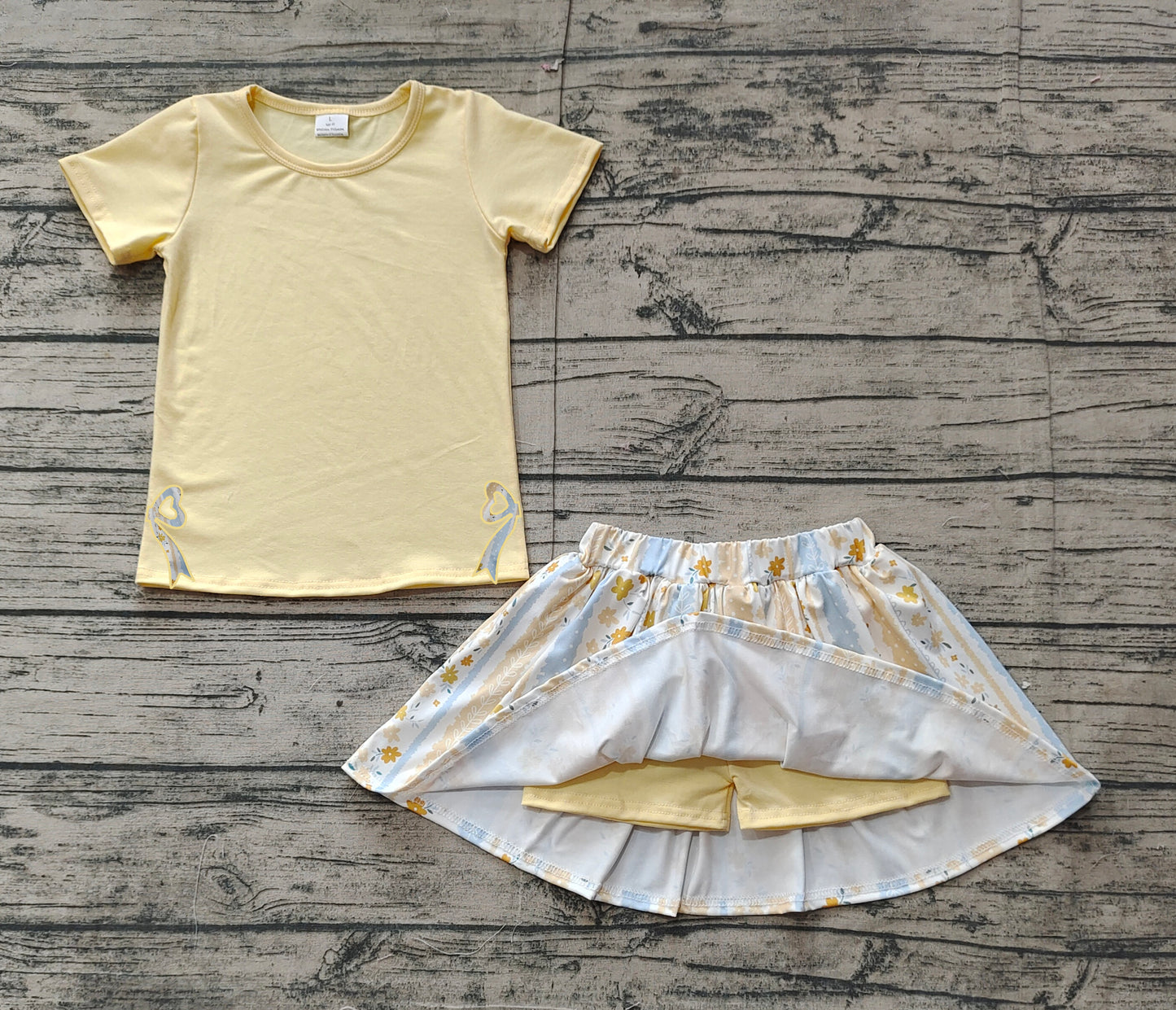 no moq GSD1716 pre-order baby girls clothes embroidery floral yellow short sleeve dress