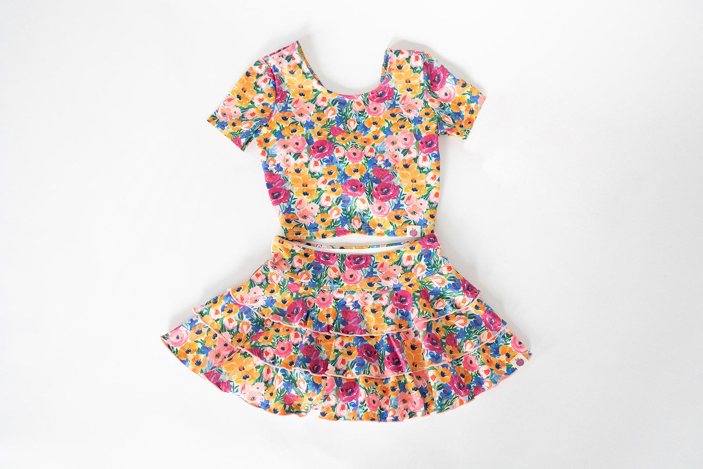 no moq GSD1731 pre-order baby girls clothes floral short sleeve dress-2024.12.17