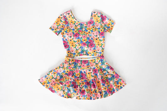 no moq GSD1731 pre-order baby girls clothes floral short sleeve dress-2024.12.17