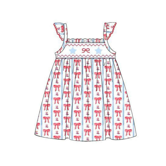 no moq GSD1741 pre-order baby girls clothes bow sleeveless dress-2024.12.19