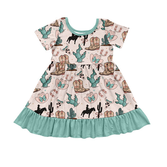 no moq GSD1745 pre-order baby girls clothes catcus short sleeve dress-2024.12.21