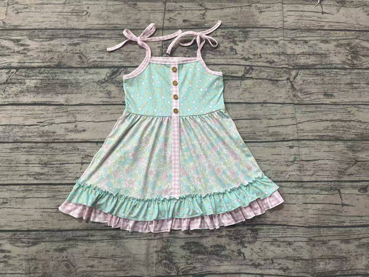 no moq GSD1748 pre-order baby girls clothes floral suspender dress