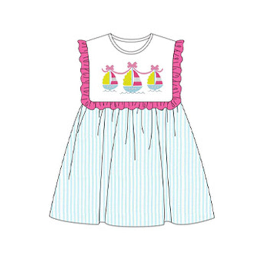 no moq GSD1752 pre-order baby girls clothes boat sleeveless dress-2024.12.24