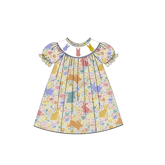 no moq GSD1770 pre-order baby girls clothes easter short sleeve dress-2024.12.27