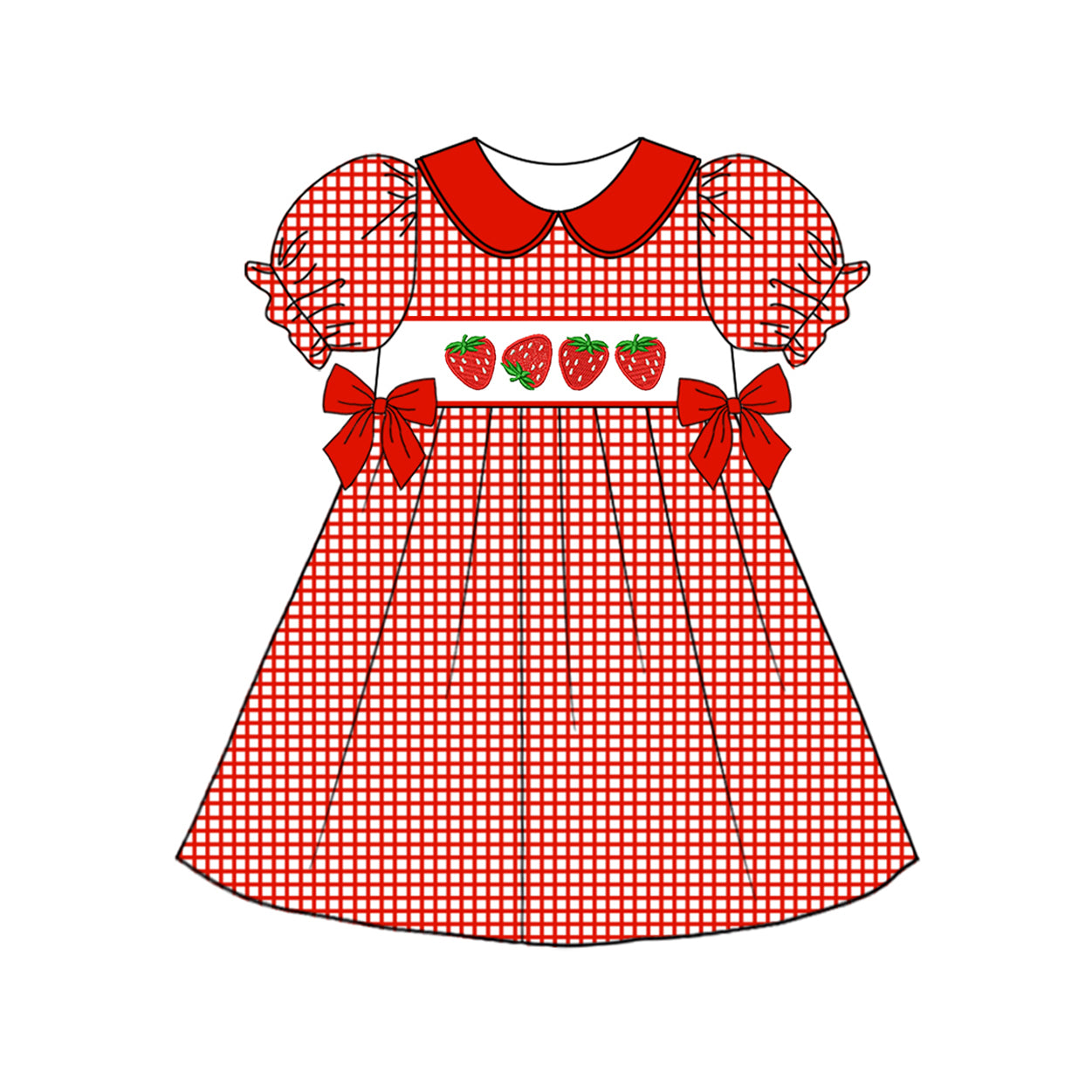 no moq GSD1776 pre-order baby girls clothes strawberry short sleeve dress-2024.12.27