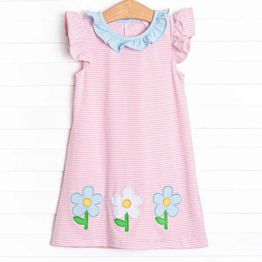 no moq GSD1788 pre-order baby girls clothes pink short sleeve dress-2024.12.30