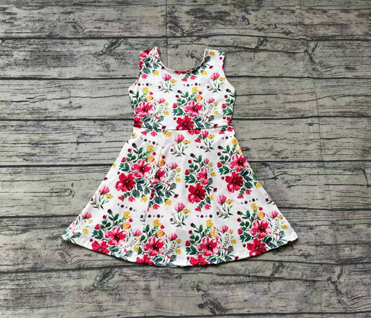 no moq GSD1844 pre-order baby girls clothes floral flying sleeve dress