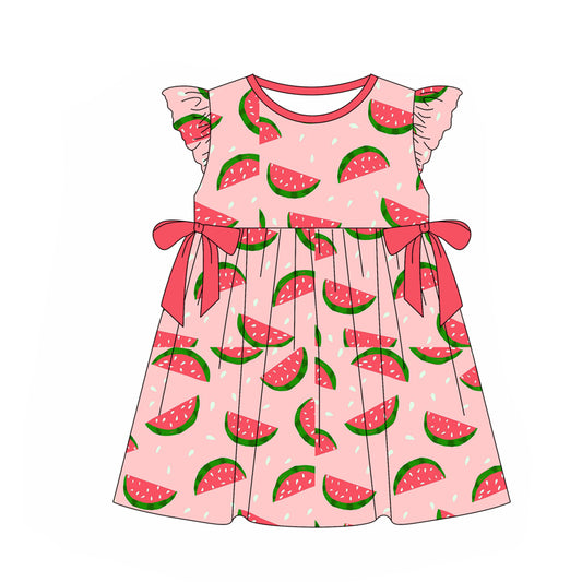 no moq GSD1850 pre-order baby girls clothes watermelon flying sleeve dress-2025.1.4