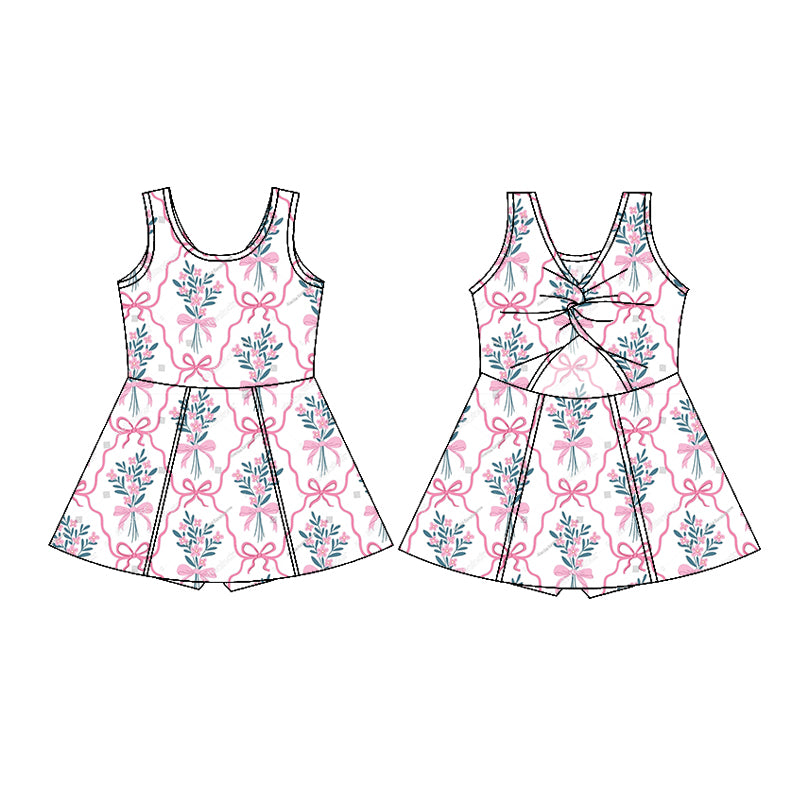 no moq GSD1852 pre-order baby girls clothes bow floral sleeveless dress-2025.1.4