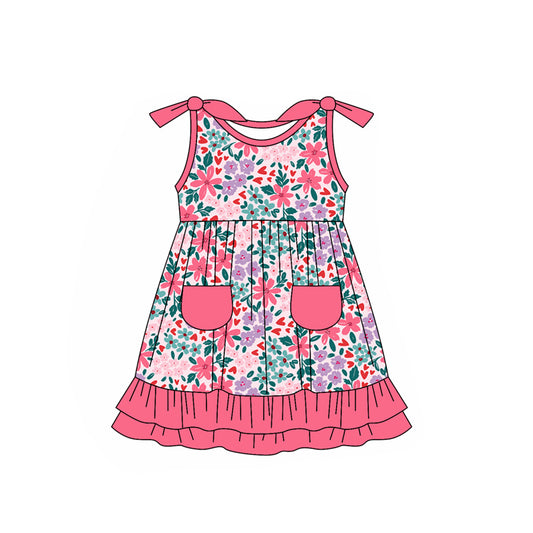 no moq GSD1861 pre-order baby girls clothes floral sleeveless dress-2025.1.7