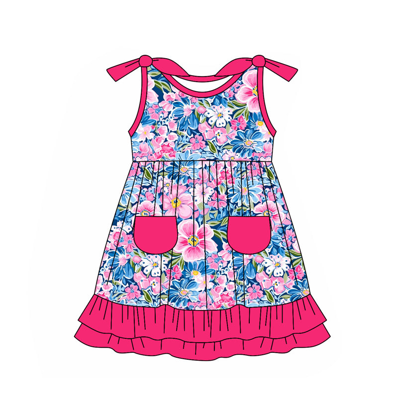 no moq GSD1868 pre-order baby girls clothes floral sleeveless dress-2025.1.8