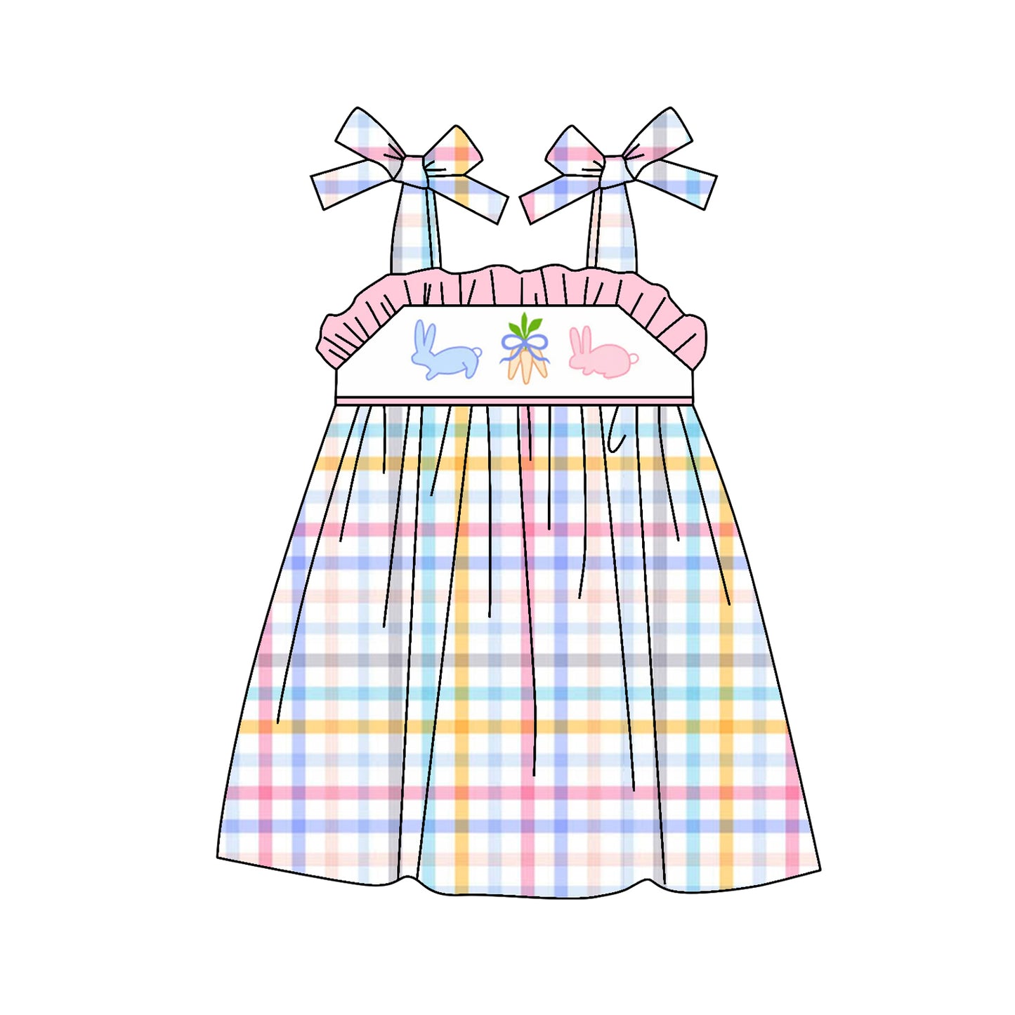 no moq GSD1871 pre-order baby girls clothes easter sleeveless dress-2025.1.9