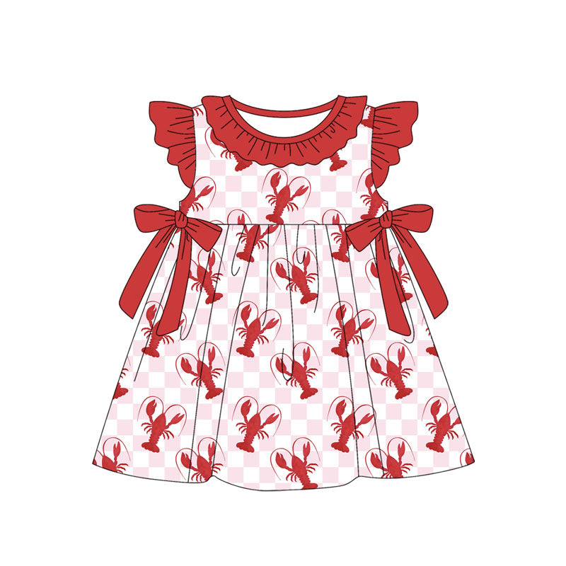 no moq GSD1872 pre-order baby girls clothes crayfish sleeveless dress-2025.1.9