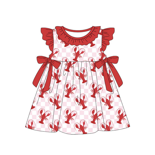 no moq GSD1872 pre-order baby girls clothes crayfish sleeveless dress-2025.1.9