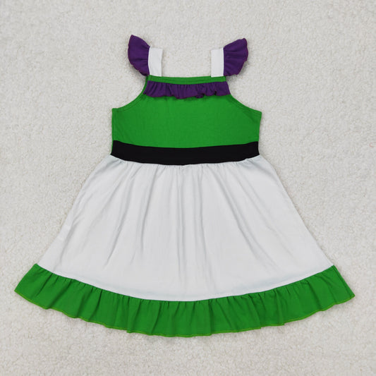 RTS NO MOQ ETA 5/7days Arrived GSD1874 Cartoon role play purple lace green and white flying sleeve dress