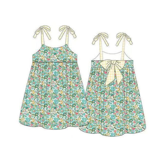 no moq GSD1882 pre-order baby girls clothes floral suspender dress-2025.1.10