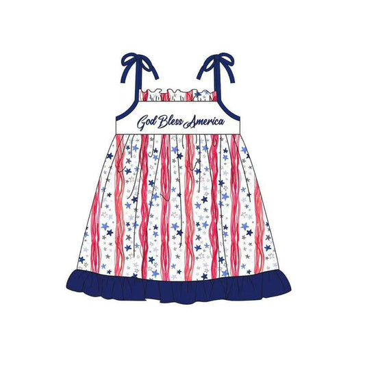 no moq GSD1888 pre-order baby girls clothes blue flying sleeve dress-2025.1.10