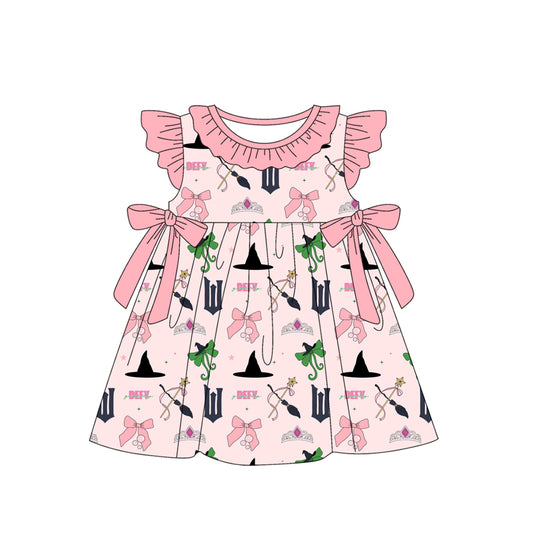 no moq GSD1895 pre-order baby girls clothes bow flying sleeve dress-2025.1.11