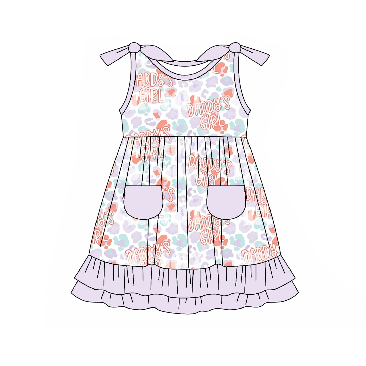 no moq GSD1899 pre-order baby girls clothes DADDY GIRL suspender dress-2025.1.11