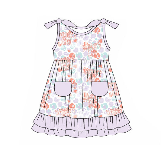 no moq GSD1899 pre-order baby girls clothes DADDY GIRL suspender dress-2025.1.11