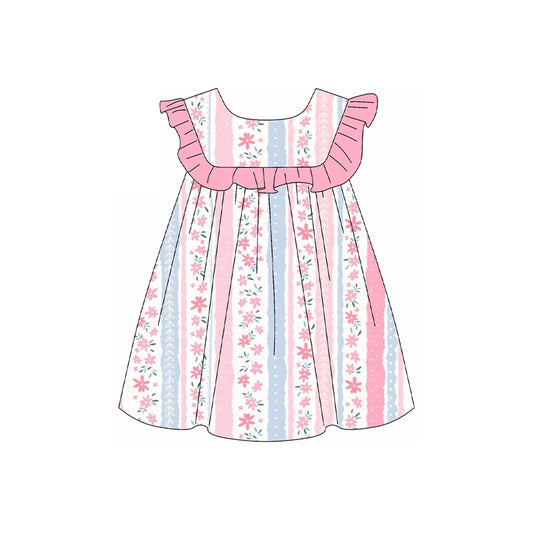 no moq GSD1901 pre-order baby girls clothes floral sleeveless dress-2025.1.13