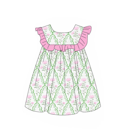 no moq GSD1902 pre-order baby girls clothes floral sleeveless dress-2025.1.13