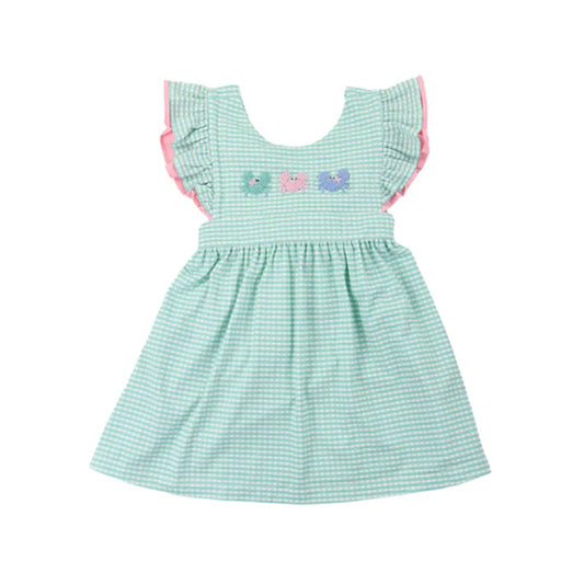 no moq GSD1905 pre-order baby girls clothes crab sleeveless dress-2025.1.13